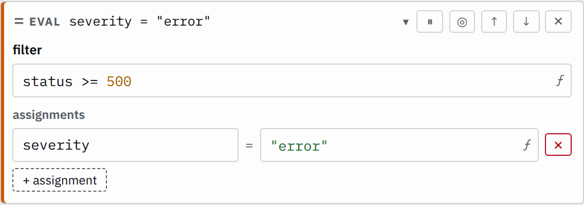 The eval step's settings in the pipeline editor